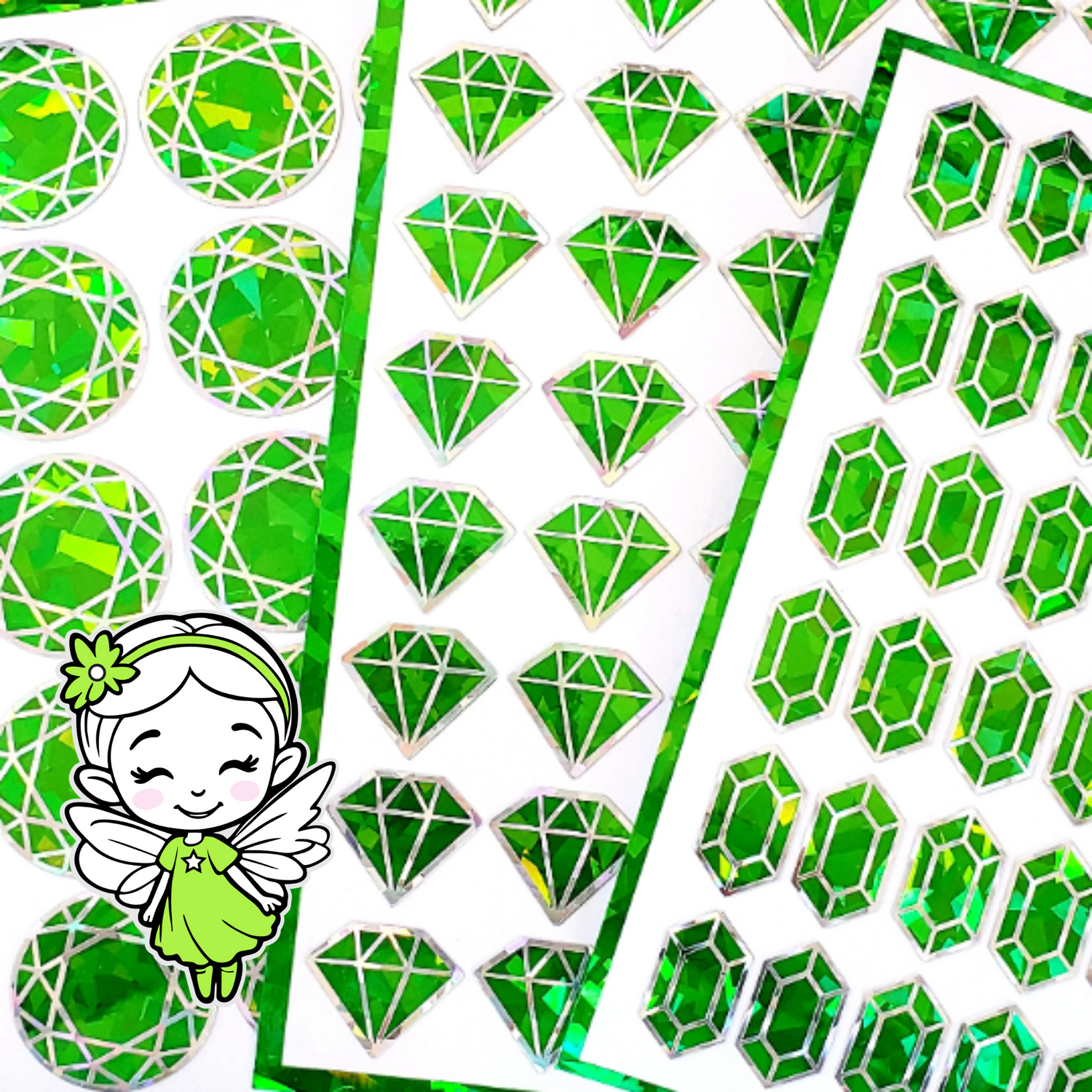 Green Peridot Gem Stickers