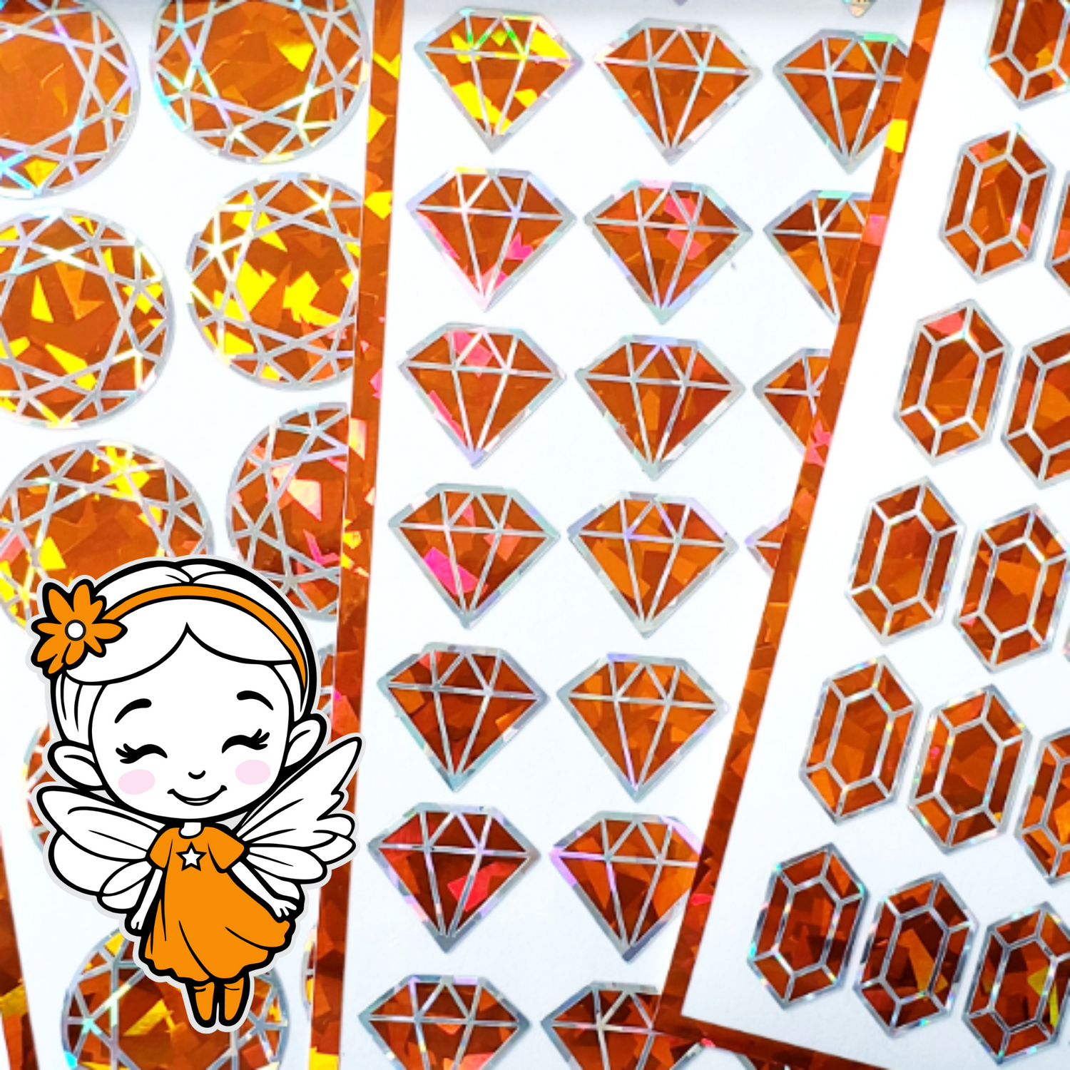 Orange Diamond Stickers