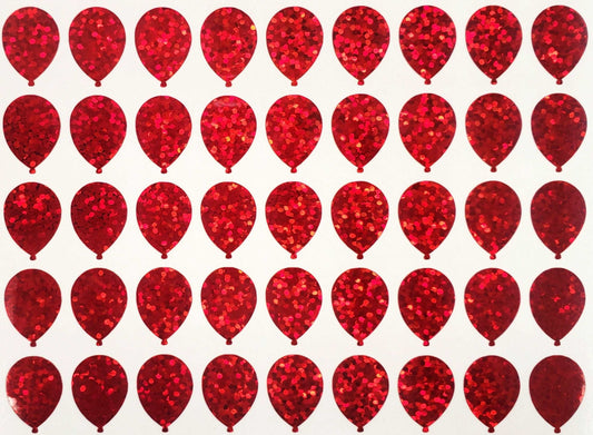 red balloon glitter stickers