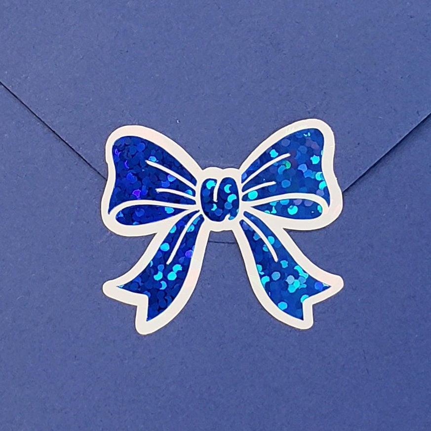 Blue Bow Stickers, set of 20