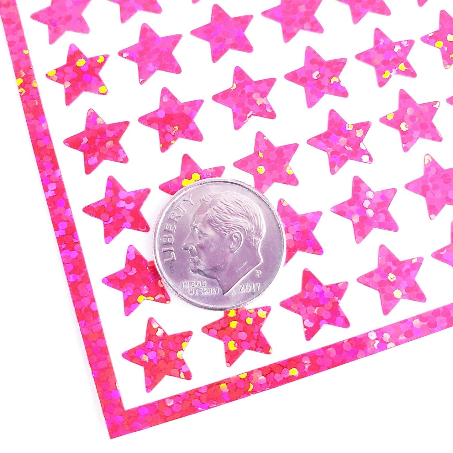 Bright Pink Stars Stickers