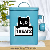 Cat Treats Sticker, pet storage container label, organized home pantry, 5x5 inch sticker for glass, plastic or metal canisters
