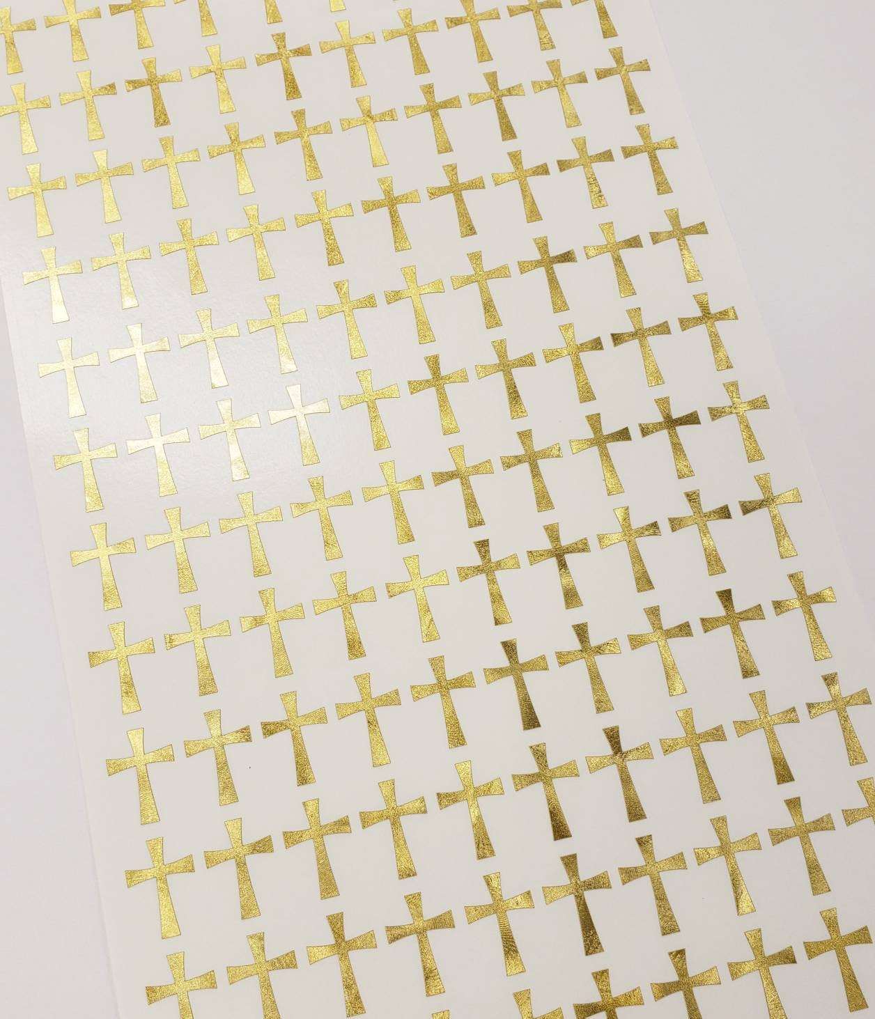 Gold Cross Stickers, metallic