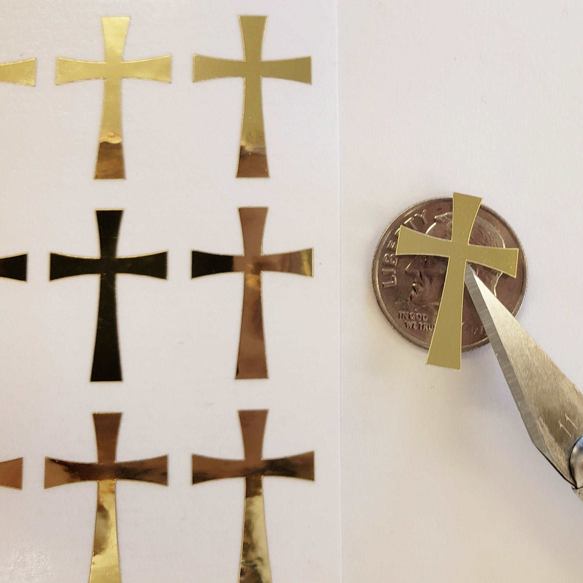 Gold Cross Stickers