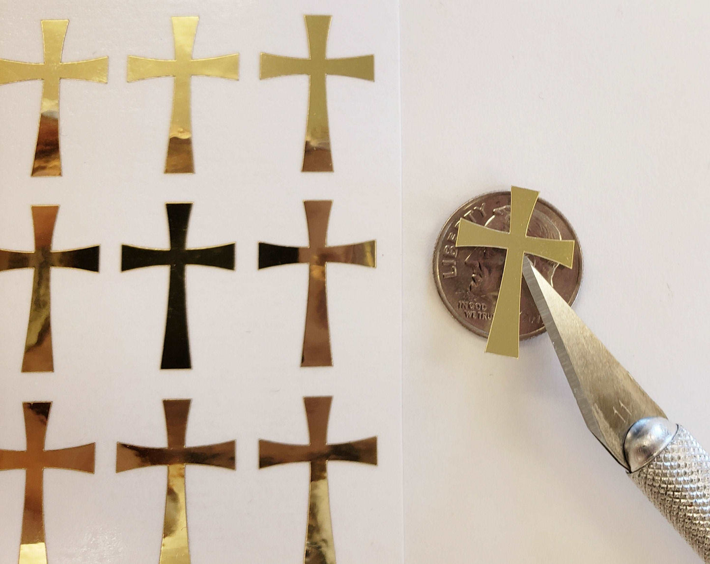 Gold Cross Stickers