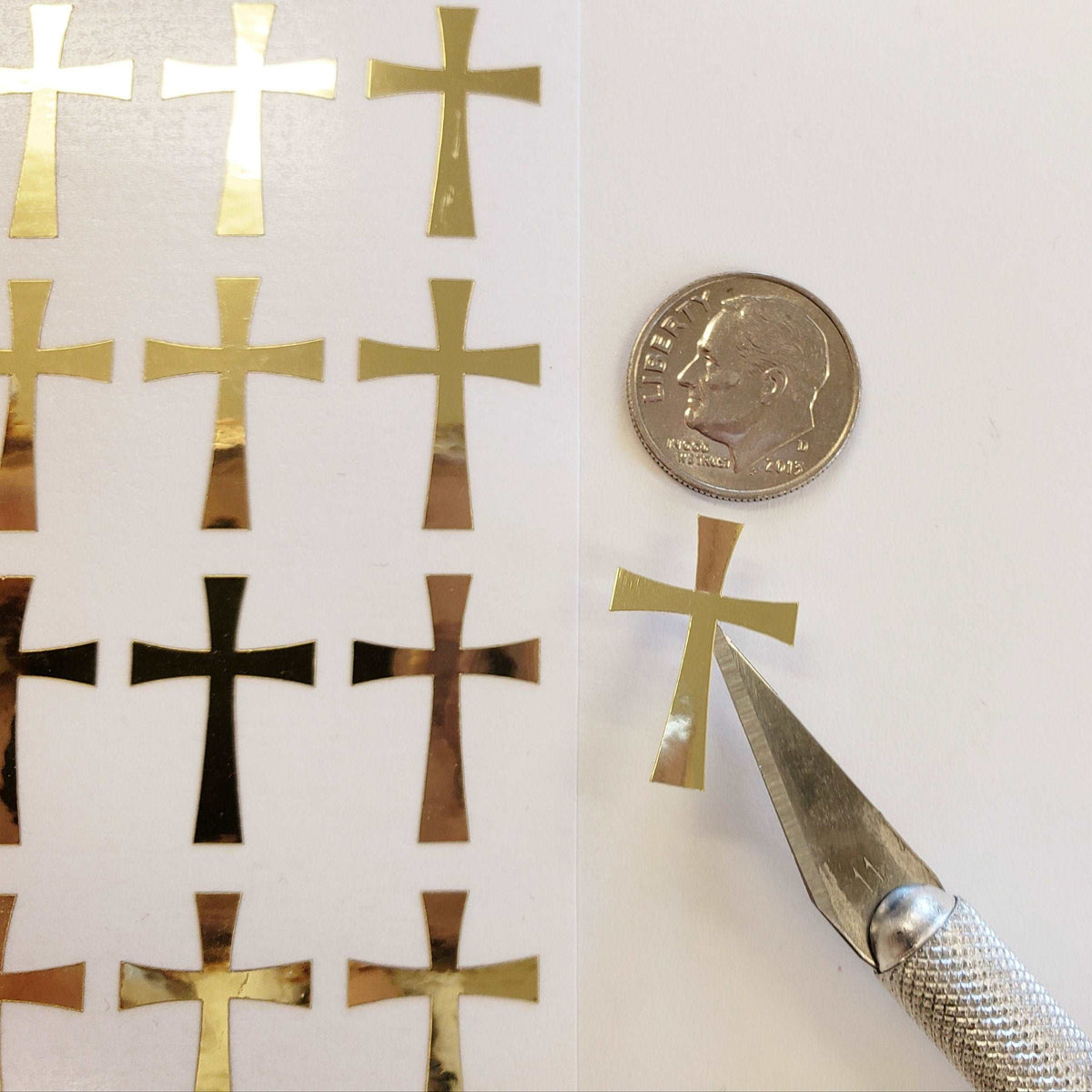 Gold Cross Stickers