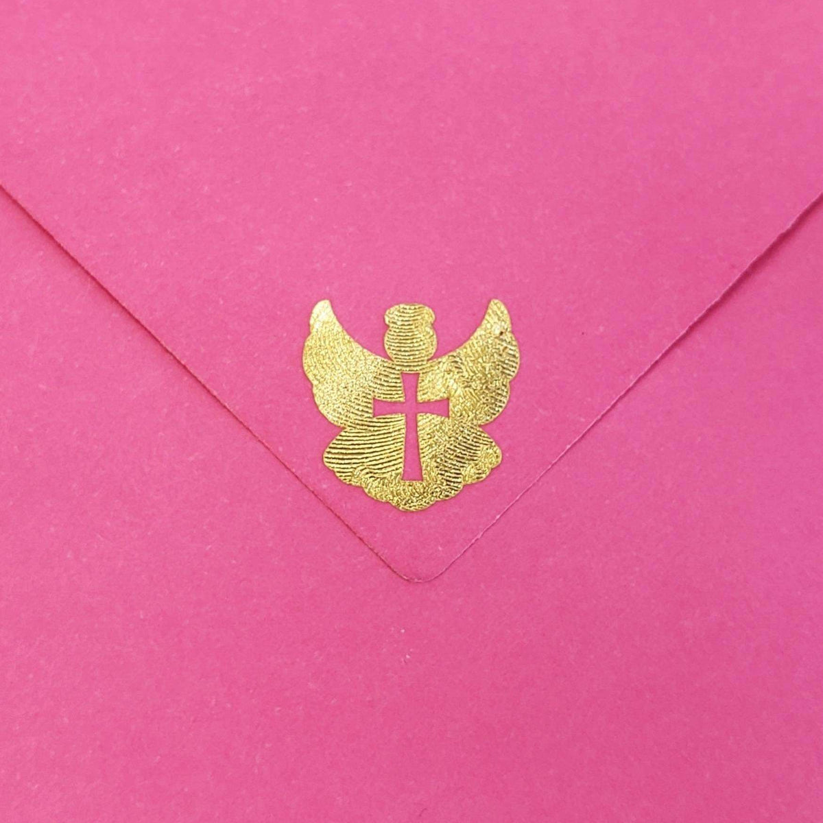 Angel Stickers, gold metallic vinyl decals, small angel labels for envelopes, baby baptism christening, funeral memorial, Christian stickers