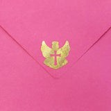 Angel Stickers, gold metallic vinyl decals, small angel labels for envelopes, baby baptism christening, funeral memorial, Christian stickers