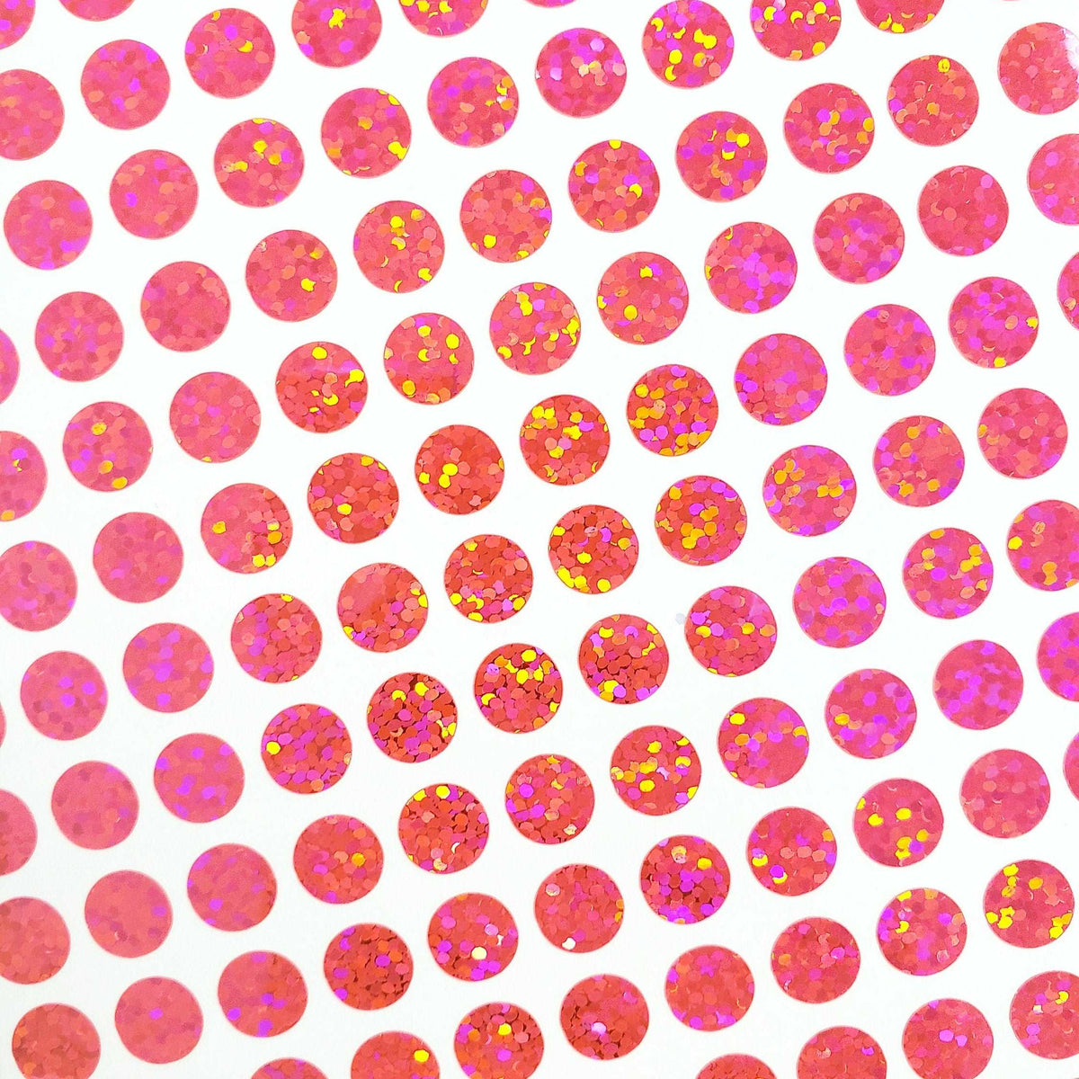 Pink Dots Stickers, set of 150 or 400 pink glitter adhesive spot decals, birthday party drink cup stickers