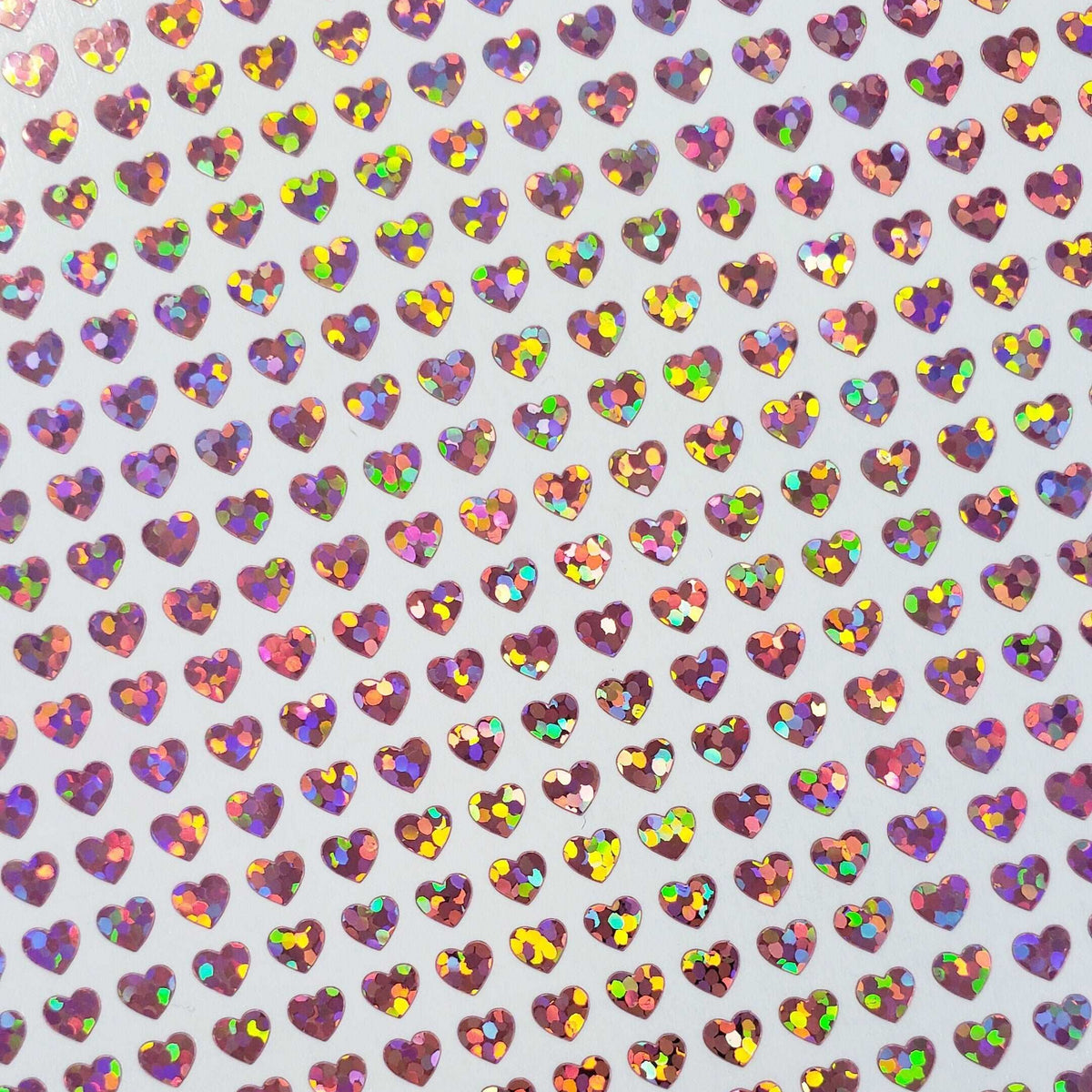 Pink Heart Stickers, set of 640 extra small pink glitter heart stickers for bullet journals, notebooks, nail art, toploader photocards