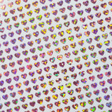Pink Heart Stickers, set of 640 extra small pink glitter heart stickers for bullet journals, notebooks, nail art, toploader photocards