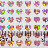 Pink Heart Stickers, set of 640 extra small pink glitter heart stickers for bullet journals, notebooks, nail art, toploader photocards