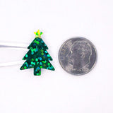 Christmas Trees Sticker Sheet, set of 50 Evergreen Pine Tree with gold star decorative stickers for ornaments, holiday cards and gift tags.