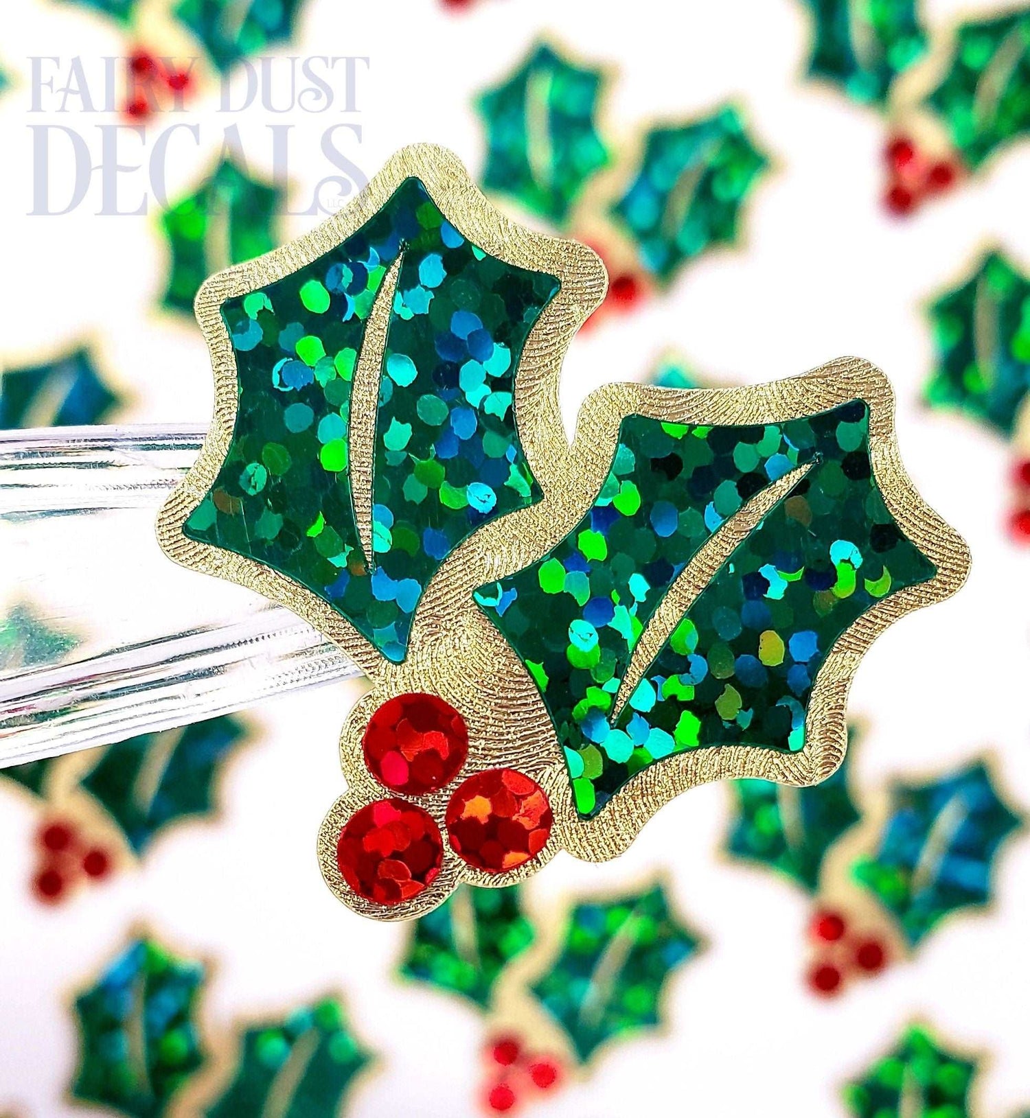 Christmas Holly Stickers, set of 20