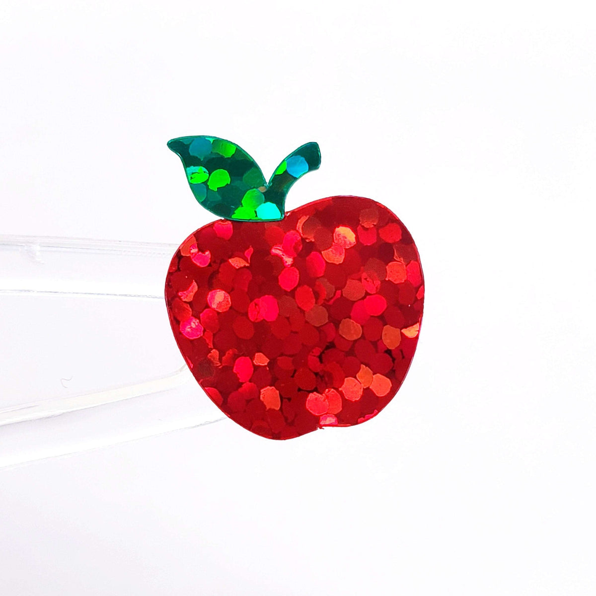 Small Apples Sticker Sheet, set of 40 sparkly red apple vinyl decals, back to school decorations, teacher stickers, recipe card labels.