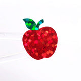 Small Apples Sticker Sheet, set of 40 sparkly red apple vinyl decals, back to school decorations, teacher stickers, recipe card labels.