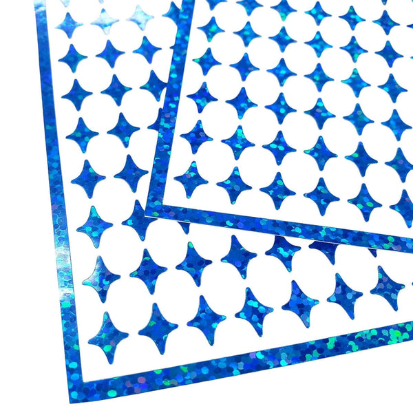 Blue Four-Pointed Stars Sticker Sheet