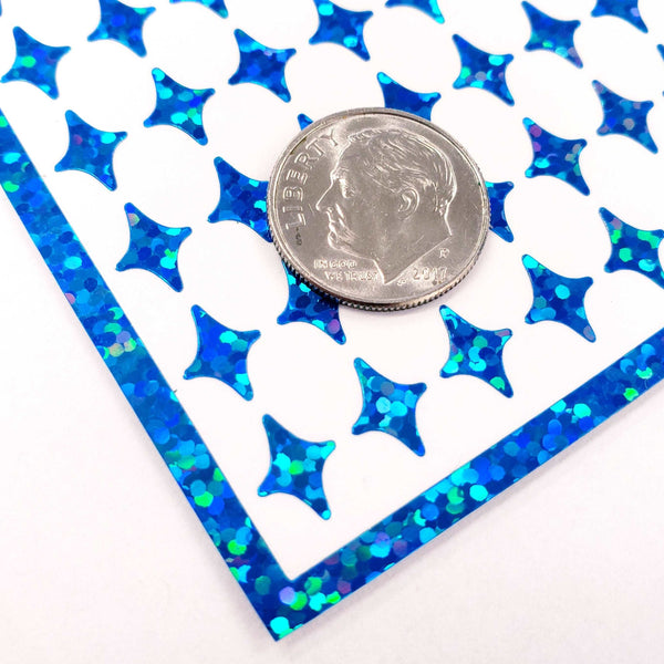 Blue Four-Pointed Stars Sticker Sheet