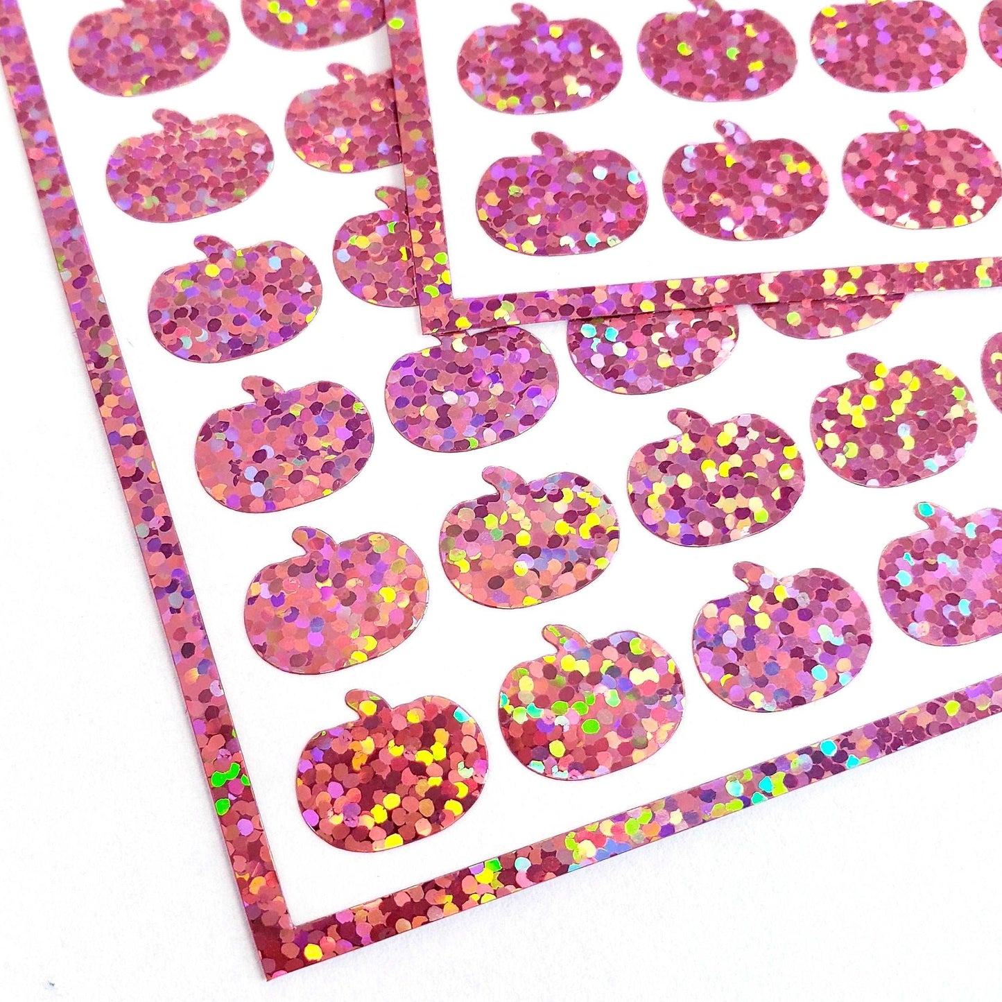 Pink Pumpkins Glitter Stickers, set of 99.
