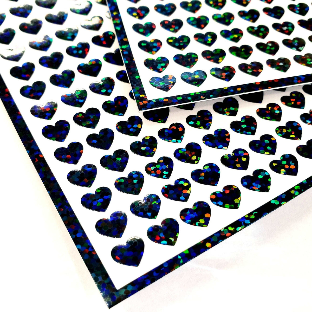 Small Black Hearts Sticker Sheet, set of 258 hearts.