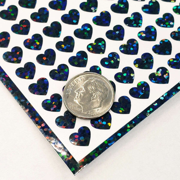Small Black Hearts Sticker Sheet, set of 258 hearts.