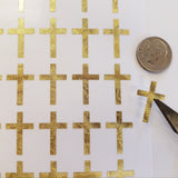 Gold Religious Cross Stickers