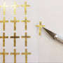 Small Gold Christian Cross Stickers