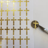 Gold Religious Cross Stickers