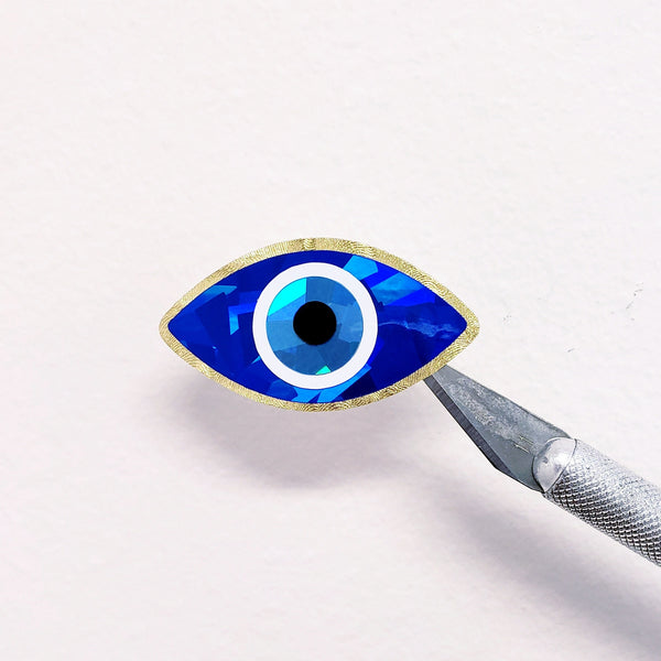Blue and Gold Evil Eye Stickers