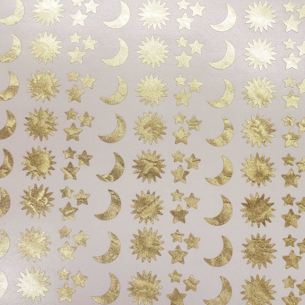gold sun moon and stars stickers
