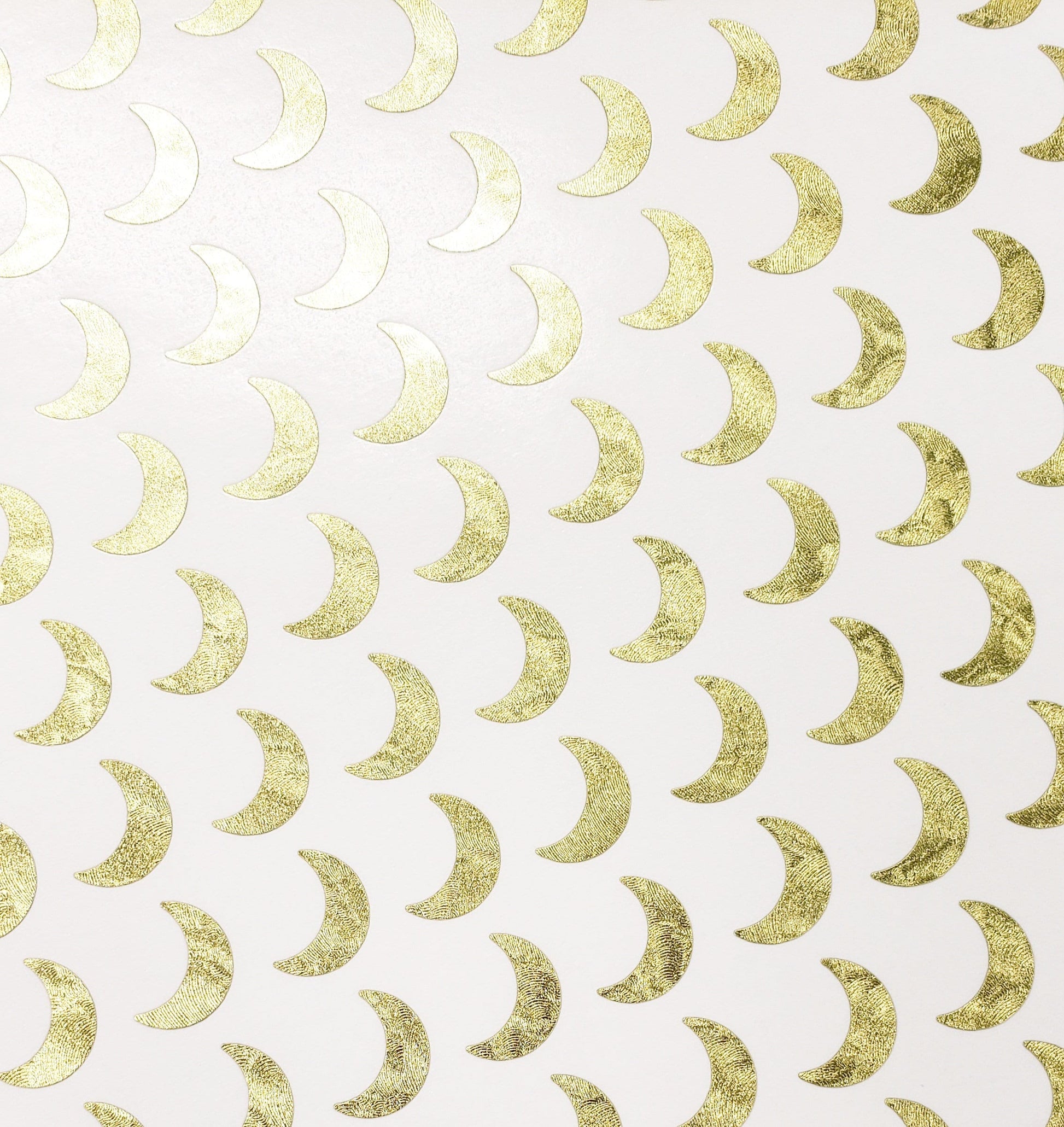 Moon Stickers, set of 50 or 100 metallic gold or silver crescent moons, decorative peel and stick moons for journals, notebooks and crafts