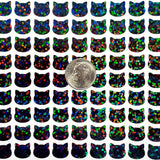 Black Cat Mini Stickers, set of 187 tiny sparkly Halloween cat stickers.