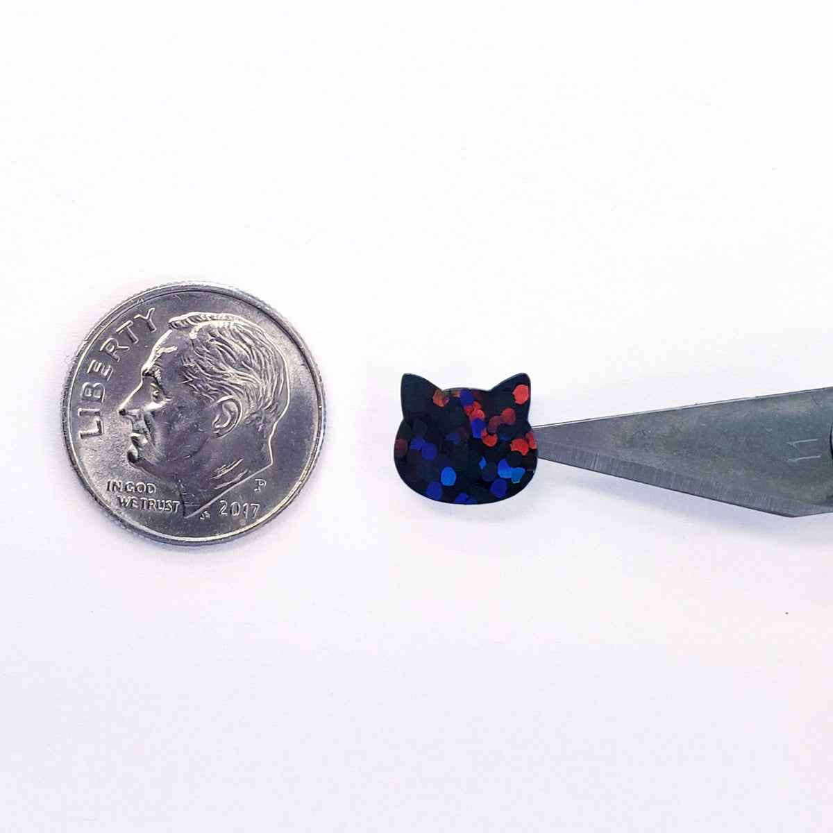 Black Cat Mini Stickers, set of 187 tiny sparkly Halloween cat stickers.