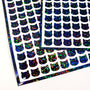 Black Cat Mini Stickers, set of 187 tiny sparkly Halloween cat stickers.