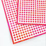 Extra Small Pink Dot Stickers, set of 750 micro sized neon pink glitter dots for daily journals, planners, trackers, calendars and crafts.