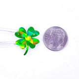 St. Patrick's Day Four Leaf Clover Stickers, set of 48 spring green sparkly lucky clovers shamrocks each 3/4