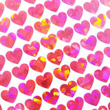 Bubblegum Pink Hearts Sticker Sheet. Set of 104 sparkly vinyl decals for planners, notebooks, journals, and crafts. Pink half inch hearts.