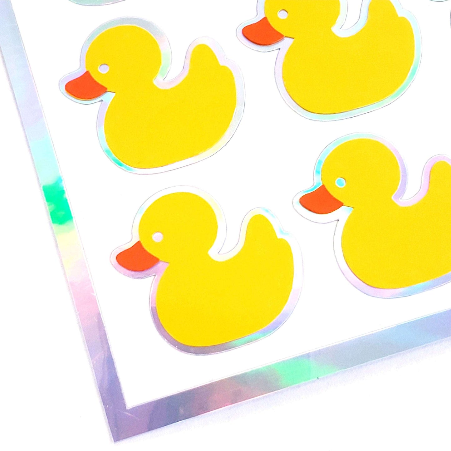 Rubber Ducky Stickers, set of 35 small duck vinyl decals. Stickers for scrapbook pages, journals, baby bath time schedule and goal charts.