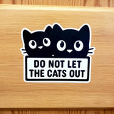 Indoor Cat Safety Door Sticker, Cute Do Not Let Cats Out Sign, Pet Lover Gift
