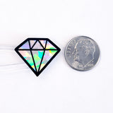 April birthstone stickers, diamond gemstone stickers, set of 40 small sparkly classic diamond shape decals for gifts, notes and scrapbooks.