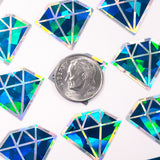 Birthstone stickers, set of 40 small sparkly turquoise gemstone decals for gifts, notecards, journals and scrapbook page embellishments.