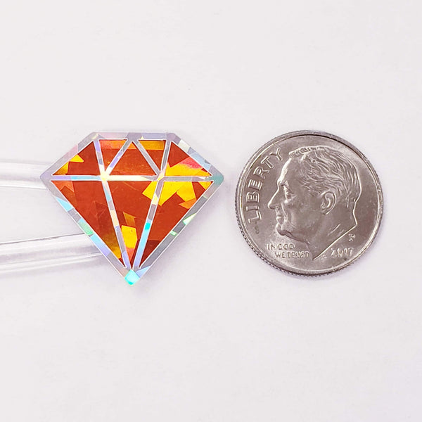 November Birthstone stickers, set of 40 small sparkly orange gemstone decals for gifts, notecards, journals and scrapbook embellishments.