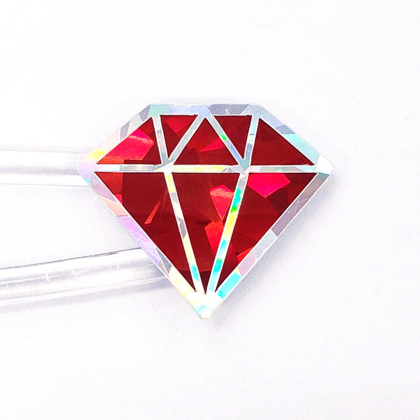 July Birthstone stickers, set of 40 small sparkly red ruby decals for gifts, notes, journals and scrapbooks. Gem embellishments.