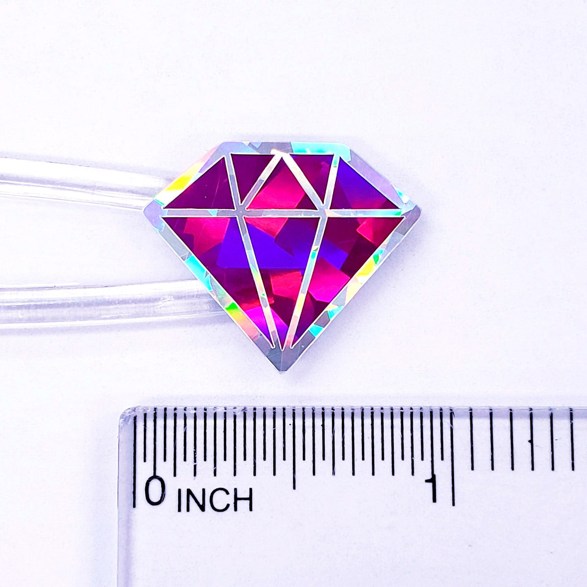 Hot Pink Birthstone stickers, set of 40 small sparkly pink diamond decals for gifts, notes, journals, phone grips and scrapbook pages.