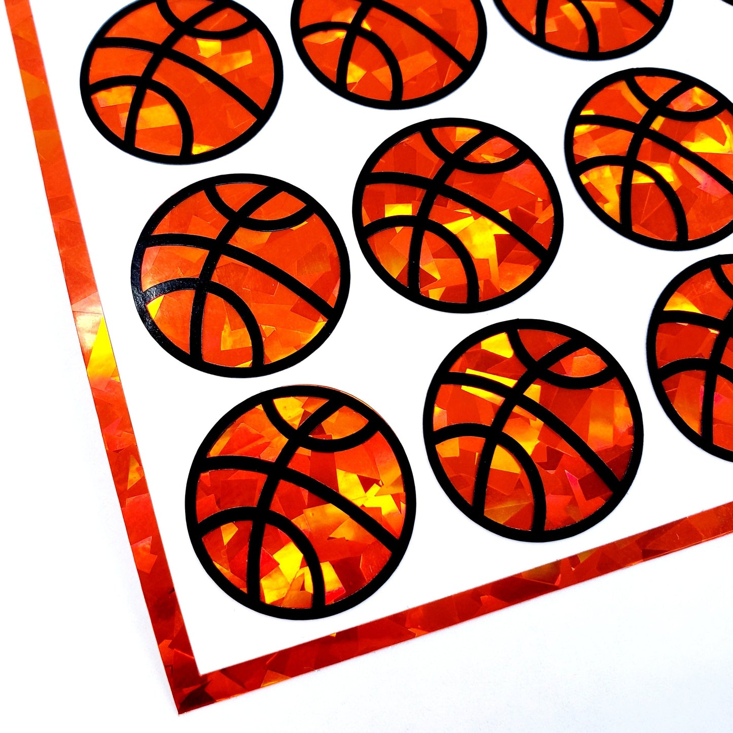 Basketball Stickers, set of 48 sports theme stickers, birthday party, sports banquet, scrapbook pages and gift for college basketball fans.