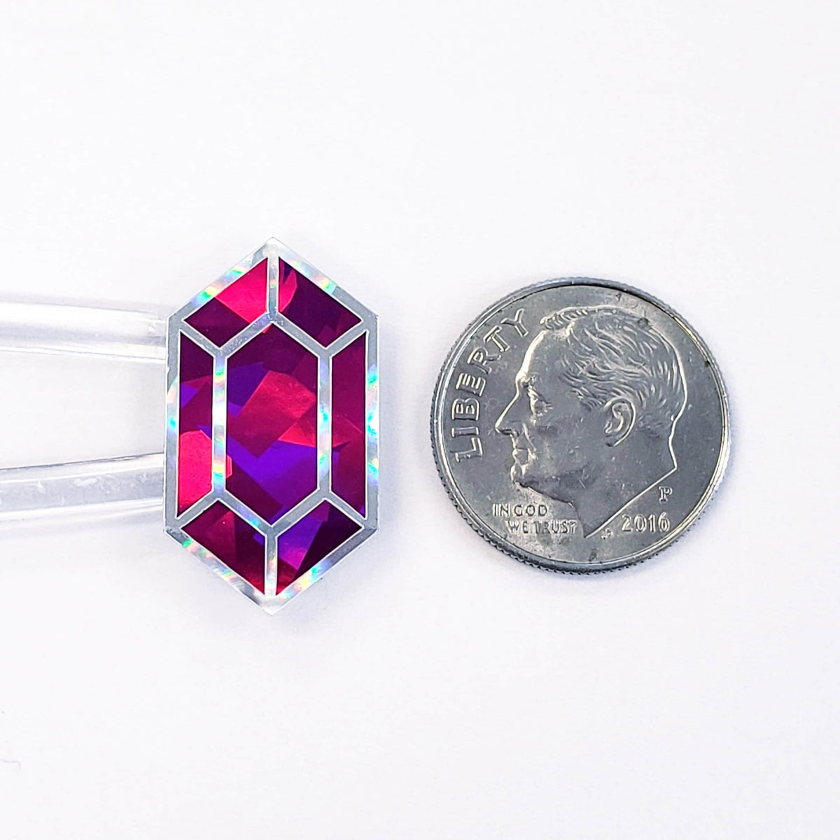 Pink Diamond stickers, set of 36 small sparkly jewel gemstone decals for Libra birthdays, notebooks, journals. October birthstone gift.