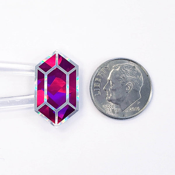 Pink Diamond stickers, set of 36 small sparkly jewel gemstone decals for Libra birthdays, notebooks, journals. October birthstone gift.