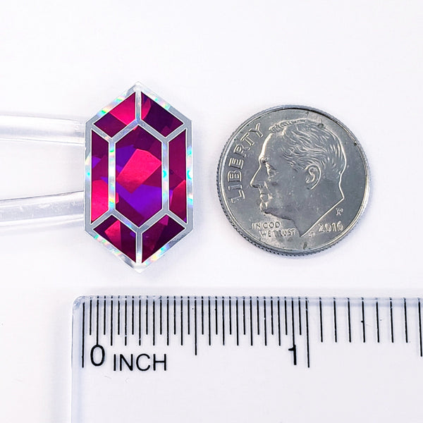 Pink Diamond stickers, set of 36 small sparkly jewel gemstone decals for Libra birthdays, notebooks, journals. October birthstone gift.