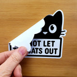 Indoor Cat Safety Door Sticker, Cute Do Not Let Cats Out Sign, Pet Lover Gift