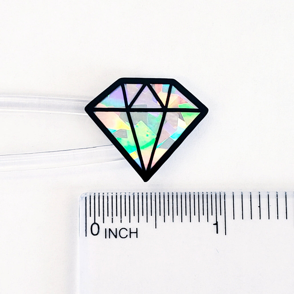 April birthstone stickers, diamond gemstone stickers, set of 40 small sparkly classic diamond shape decals for gifts, notes and scrapbooks.